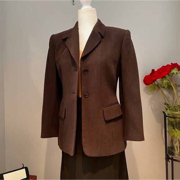 NEW Jones New York Career Wool Striped Career Longline Blazer Jacket Y2K 4P NWOT - Picture 5 of 14